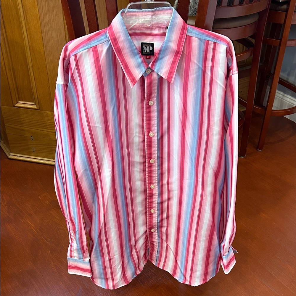 Men's Striped Shirt - Red and Blue
